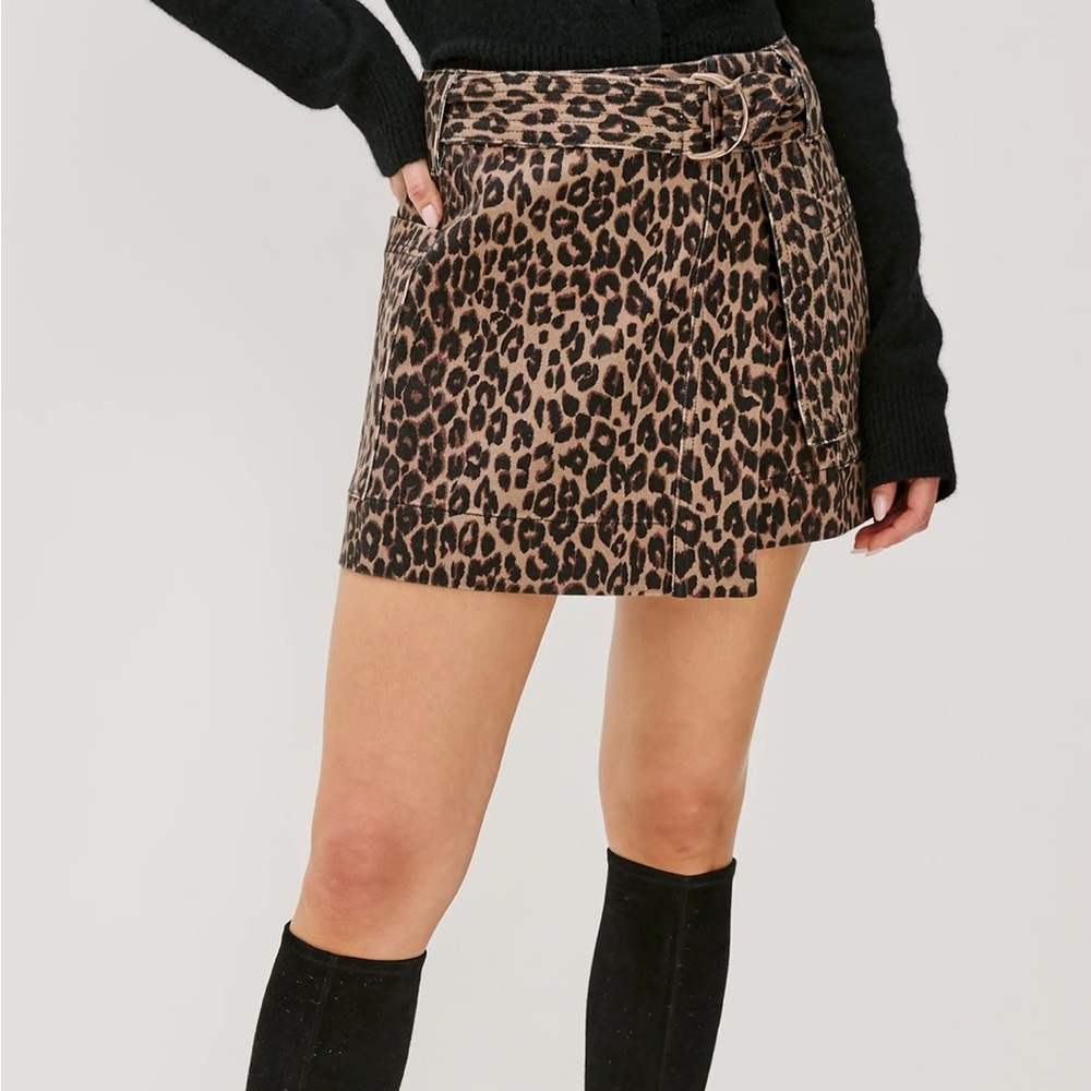 Rails Brown Animal Print Mini Skirt New Never Worn